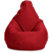 Кресло-мешок «Груша», XL, Кожа Красный Анфас галлерея