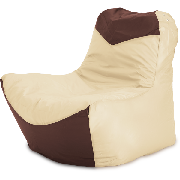 Кресло-мешок «Классическое», 100x100x110, Бежевый и коричневый Изометрия